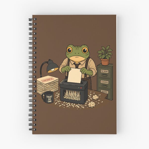 Item preview, Document Shredder Frog Sticker – Confidential Files Destroyed Illustration designed and sold by SimplePoDesign.