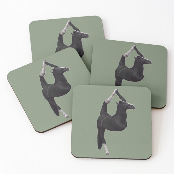 Item preview, Cursed Single Flexible Black Horse Meme designed and sold by CamilasPrints.