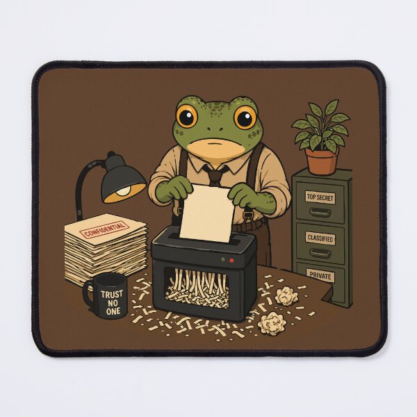 Item preview, Document Shredder Frog Sticker – Confidential Files Destroyed Illustration designed and sold by SimplePoDesign.