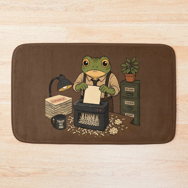 Item preview, Document Shredder Frog Sticker – Confidential Files Destroyed Illustration designed and sold by SimplePoDesign.