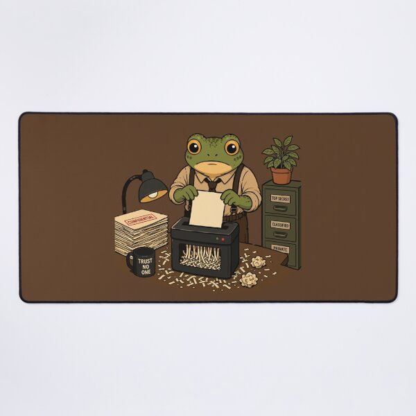 Item preview, Document Shredder Frog Sticker – Confidential Files Destroyed Illustration designed and sold by SimplePoDesign.