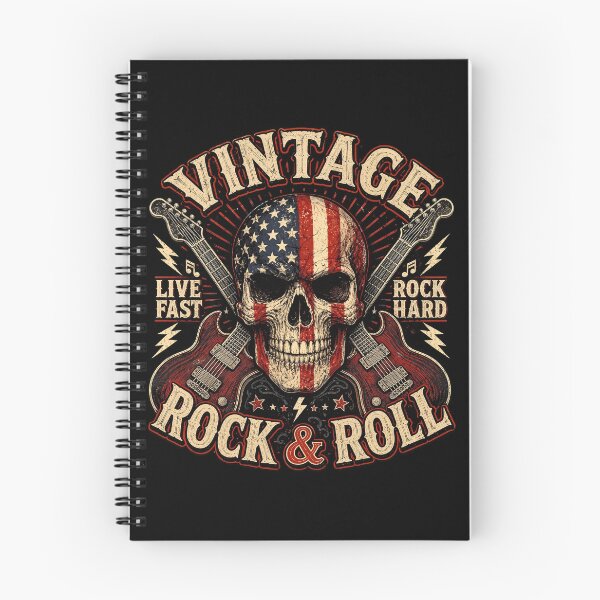 Item preview, Vintage American Flag Skull Crossed Guitars Rock designed and sold by Vermanartist.