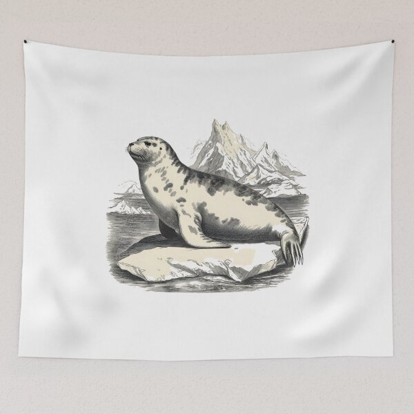 Item preview, Antarctic Marine Life Vintage Sketch - Classic Weddell Seal Illustration designed and sold by The Design Trendz.