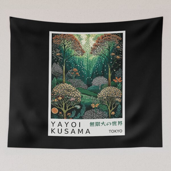 Item preview, Yayoi Kusama Enchanted Forest Poster - Green Magical Tree Landscape Wall Art Print, Tokyo Infinite World designed and sold by MorningJoco.