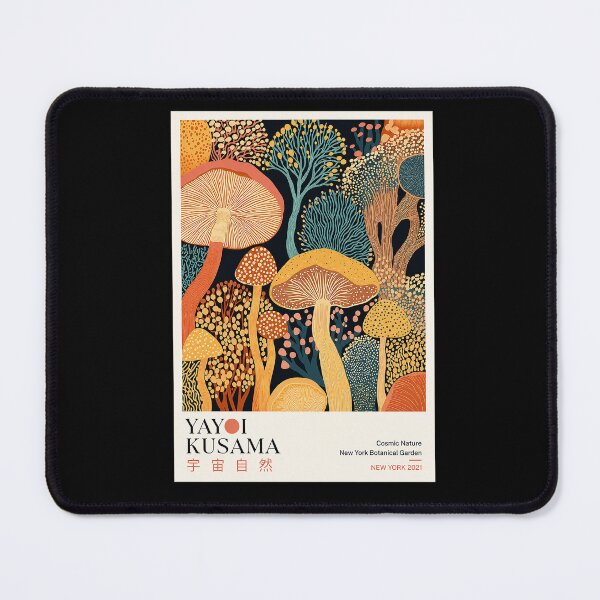 Item preview, Yayoi Kusama Cosmic Nature Mushroom Poster - New York Botanical Garden 2021 Wall Art Print designed and sold by HappyGrandmaUB.
