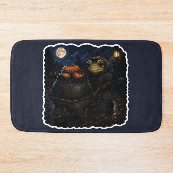 Item preview, Midnight Pumpkin Harvest Frog Sticker – Moonlit Autumn Garden Illustration designed and sold by SimplePoDesign.