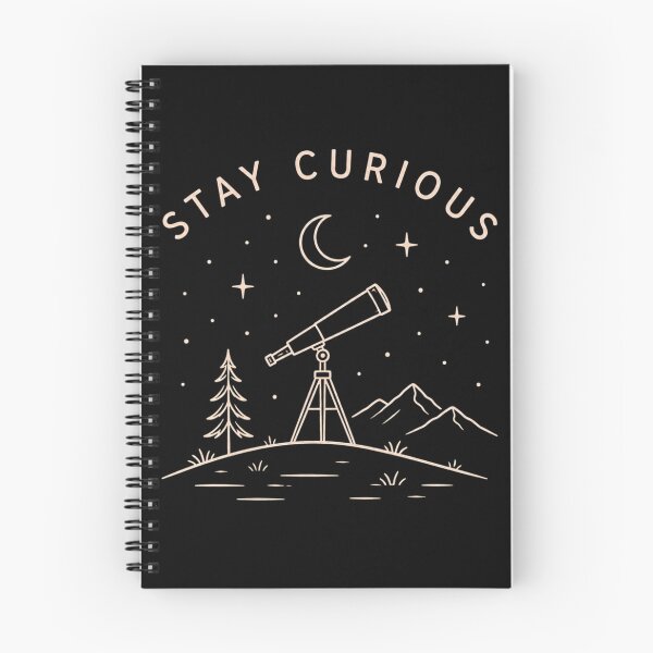 Item preview, Stay Curious | Minimal Telescope & Night Sky T-Shirt | Stargazing Nature Line Art Design designed and sold by Lynn Creates.