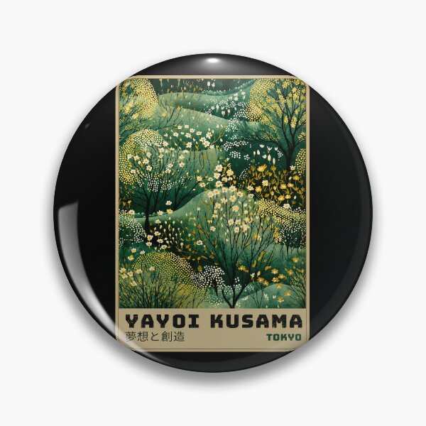 Item preview, Yayoi Kusama Green Forest Flower Poster - Yellow White Floral Landscape Wall Art Print, Tokyo Dreams and Creation designed and sold by scrambledpeg.