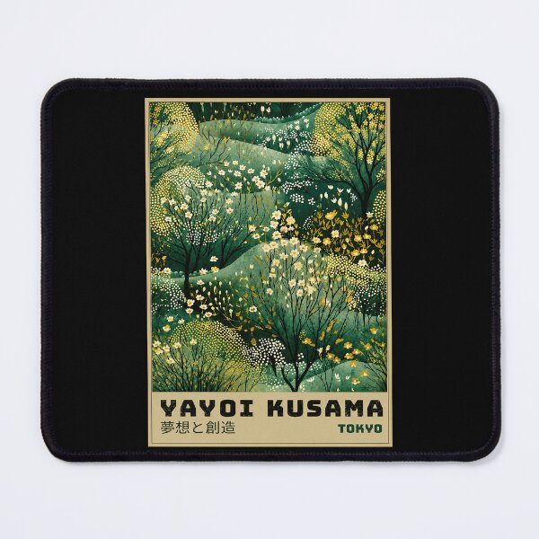 Item preview, Yayoi Kusama Green Forest Flower Poster - Yellow White Floral Landscape Wall Art Print, Tokyo Dreams and Creation designed and sold by scrambledpeg.