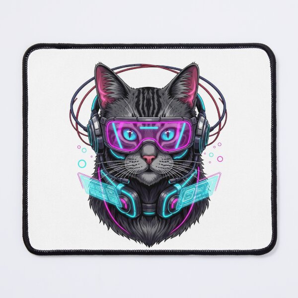 Item preview, Cyberpunk Neon Glitch Cat - Futuristic Meme Aesthetic designed and sold by Bangcen.