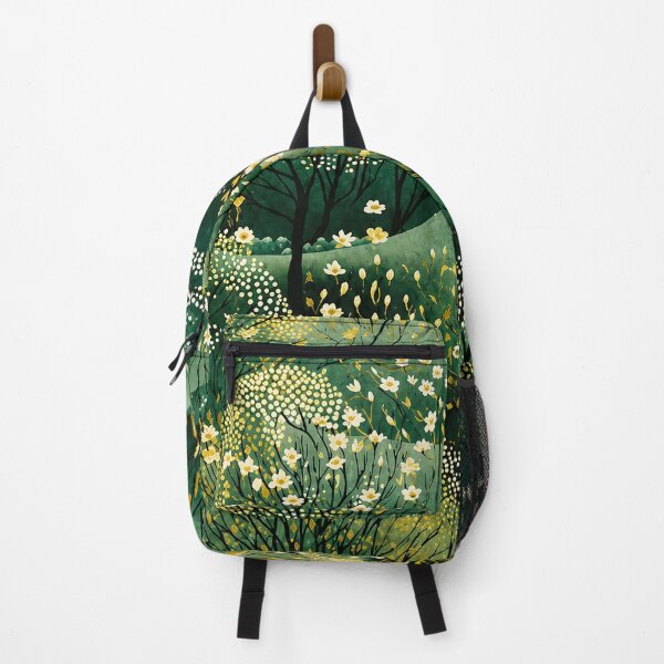 Item preview, Yayoi Kusama Green Forest Flower Poster - Yellow White Floral Landscape Wall Art Print, Tokyo Dreams and Creation designed and sold by scrambledpeg.