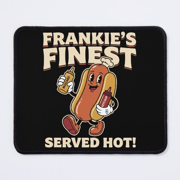 Item preview, Frankie's Finest Served Hot Vintage Hotdog Cartoon designed and sold by TeNovaStudio.