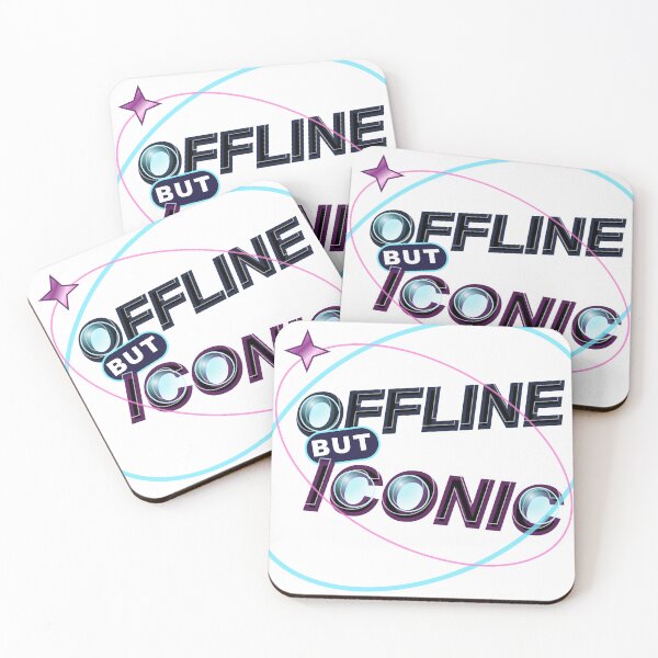 Item preview, Offline but Iconic – Chrome Y2K Cyber Aesthetic Design designed and sold by FlamoArt.