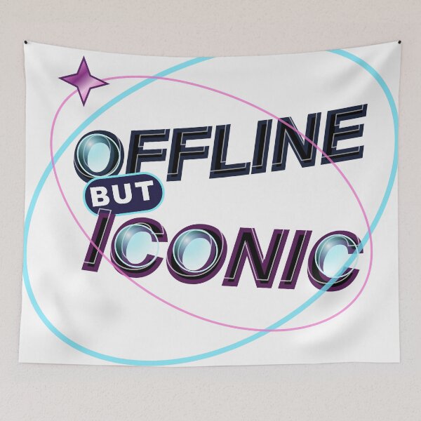 Item preview, Offline but Iconic – Chrome Y2K Cyber Aesthetic Design designed and sold by FlamoArt.