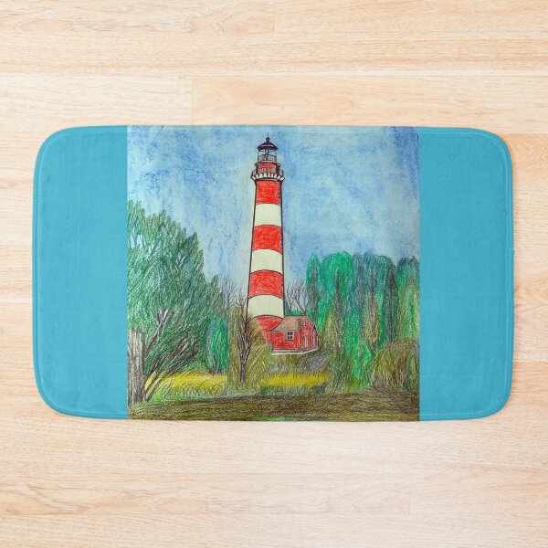 Item preview, Red and White Lighthouse Landscape designed and sold by Haxson37art.