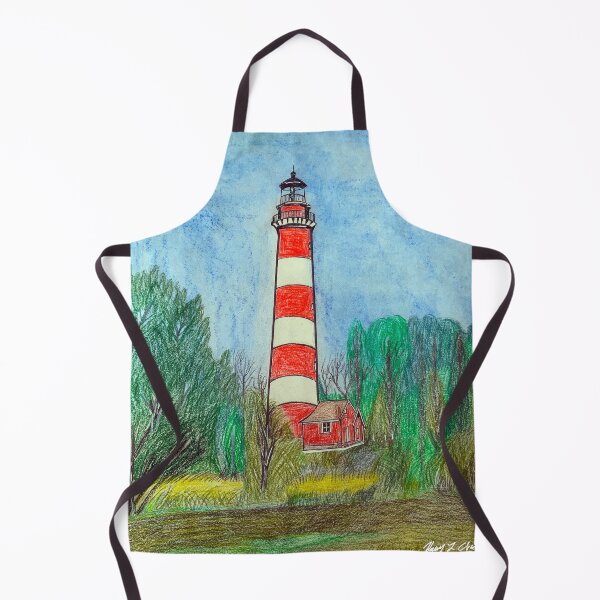 Item preview, Red and White Lighthouse Landscape designed and sold by Haxson37art.