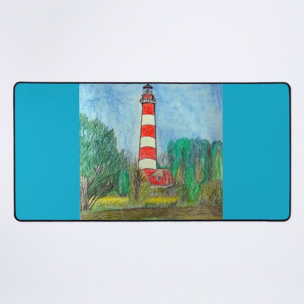 Item preview, Red and White Lighthouse Landscape designed and sold by Haxson37art.