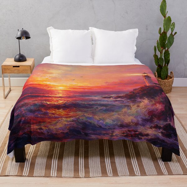 Item preview, Lighthouse Sunset - Contemporary Coastal Seascape designed and sold by Joey Santiago.
