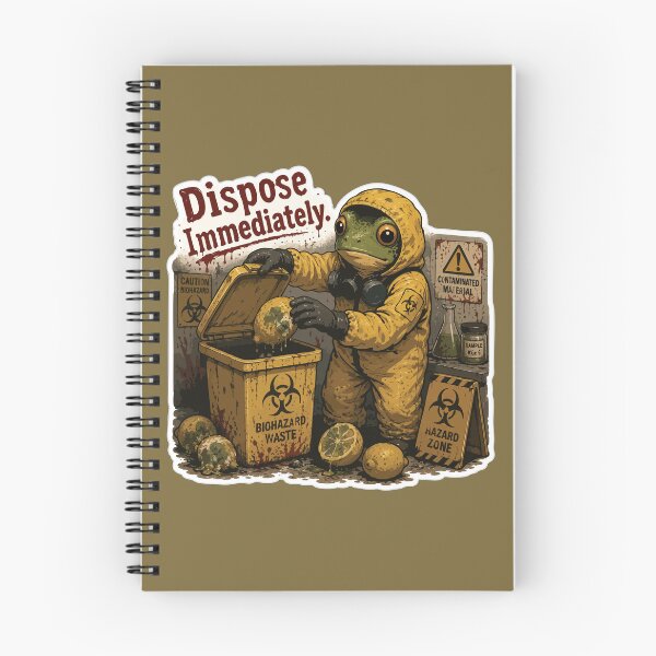 Item preview, Biohazard Disposal Frog Sticker – Hazardous Waste Cleanup Illustration designed and sold by SimplePoDesign.