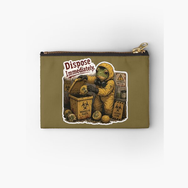 Item preview, Biohazard Disposal Frog Sticker – Hazardous Waste Cleanup Illustration designed and sold by SimplePoDesign.
