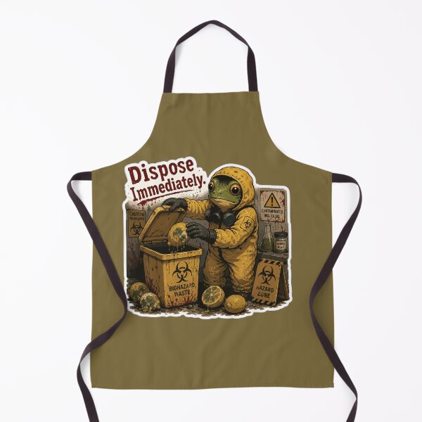 Item preview, Biohazard Disposal Frog Sticker – Hazardous Waste Cleanup Illustration designed and sold by SimplePoDesign.