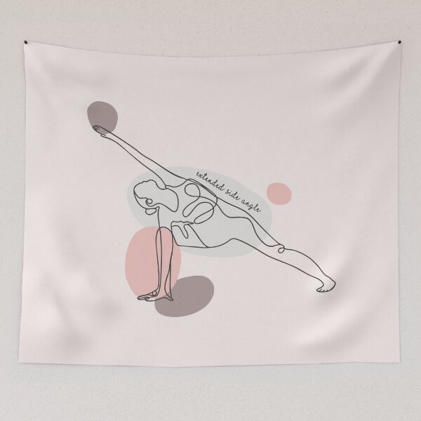 Item preview, Extended Side Angle Pose - Yoga Line Art Series designed and sold by TheThankfulTyne.