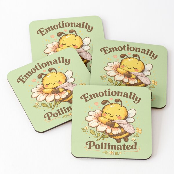 Item preview, Emotionally Pollinated Cute Bee Hugging Flower Retro Vintage Floral T-Shirt  Cozy Bee Mascot Vector Design designed and sold by  MAD's Recreation Studio.