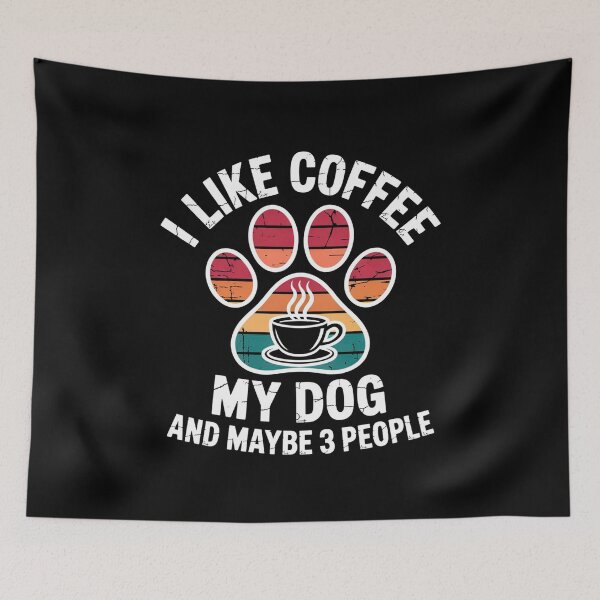 Item preview, Funny Coffee Dog Introvert Vintage Retro Design designed and sold by Outlet Raloel.