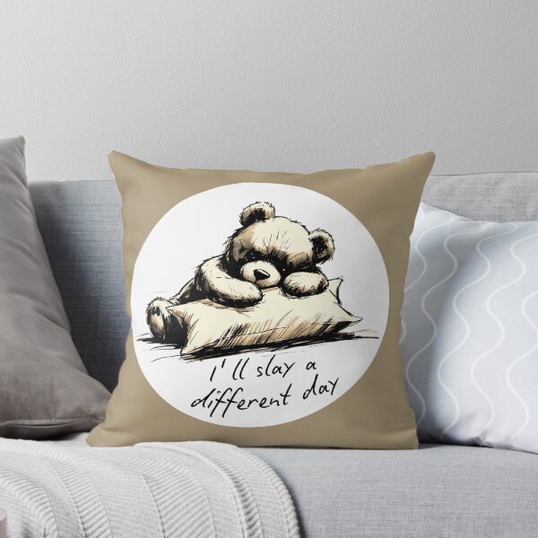 Item preview, Lazy Teddy Bear Hugging Pillow Brown designed and sold by TackyTime.