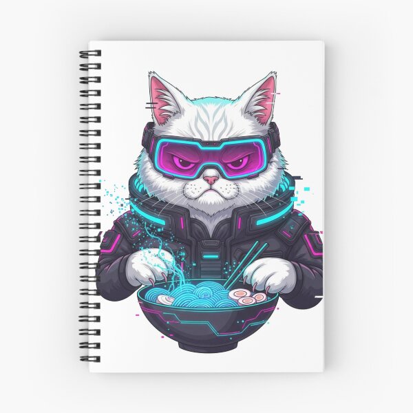 Item preview, Cyberpunk Neon Ramen Cat Meme - Retro Futurism Art designed and sold by Bangcen.
