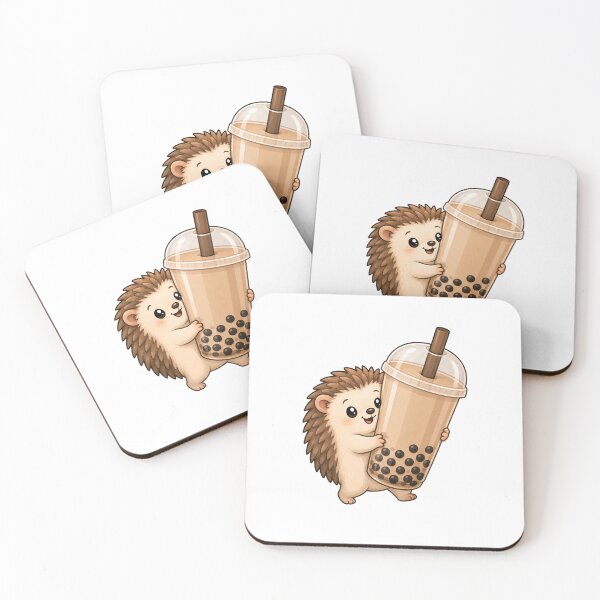 Item preview, Cute Hedgehog Hugging Bubble Tea Sticker designed and sold by PawsGiggles.