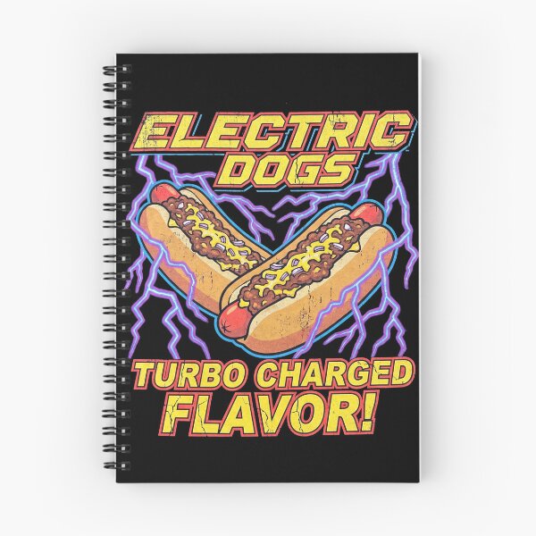 Item preview, Electric Dogs Turbo Charged Flavor Retro 80s Hotdog designed and sold by TeNovaStudio.