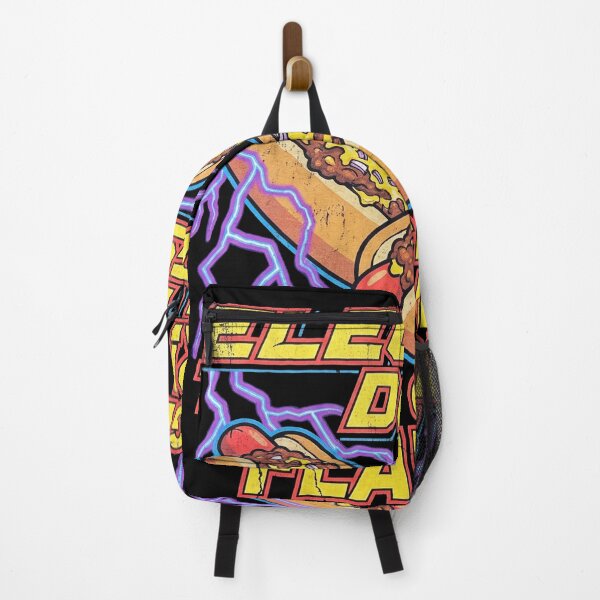 Item preview, Electric Dogs Turbo Charged Flavor Retro 80s Hotdog designed and sold by TeNovaStudio ⭐⭐⭐⭐⭐.