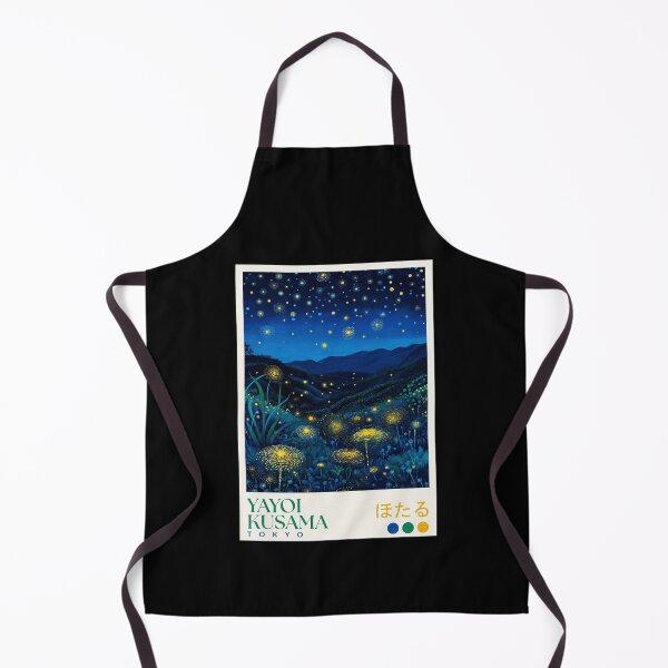 Item preview, Yayoi Kusama Firefly Poster Print - Blue Yellow Glowing Dandelion Night Landscape Wall Art, Tokyo Art designed and sold by MorningJoco.