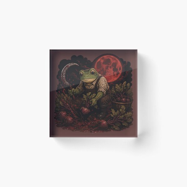 Item preview, Blood Moon Beet Harvest Frog Sticker – Gothic Garden Illustration designed and sold by SimplePoDesign.
