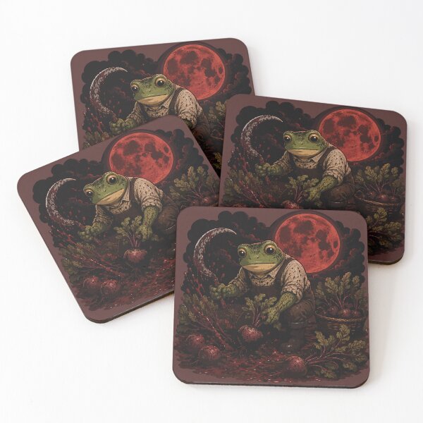 Item preview, Blood Moon Beet Harvest Frog Sticker – Gothic Garden Illustration designed and sold by SimplePoDesign.