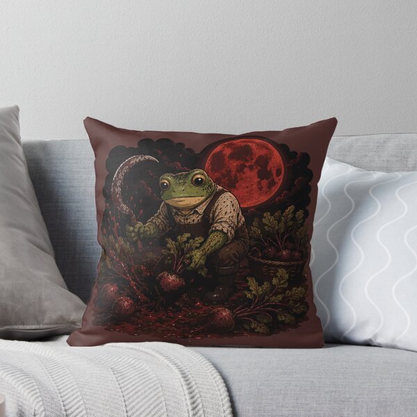 Item preview, Blood Moon Beet Harvest Frog Sticker – Gothic Garden Illustration designed and sold by SimplePoDesign.