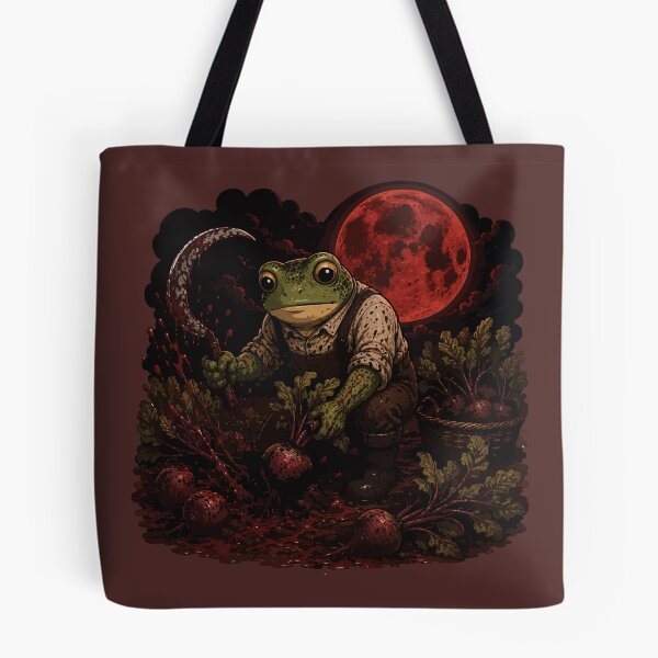Item preview, Blood Moon Beet Harvest Frog Sticker – Gothic Garden Illustration designed and sold by SimplePoDesign.