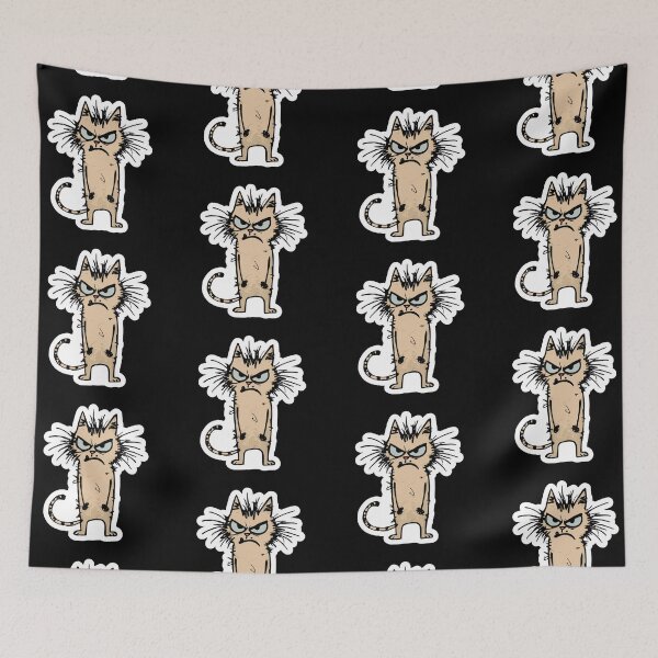 Item preview, Unhinged Poorly Drawn Angry Cat Doodle Drawing designed and sold by TackyTime.