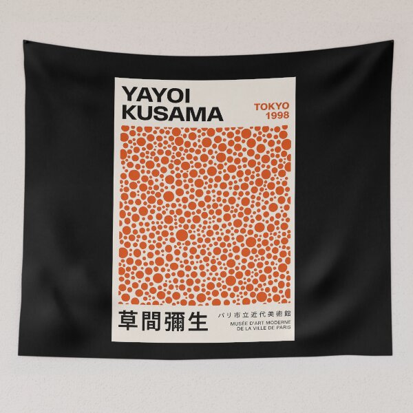 Item preview, Yayoi Kusama Orange Infinity Nets Poster 1998 - Classic Polka Dot Wall Art Print, Tokyo Red Orange Decor designed and sold by scrambledpeg.