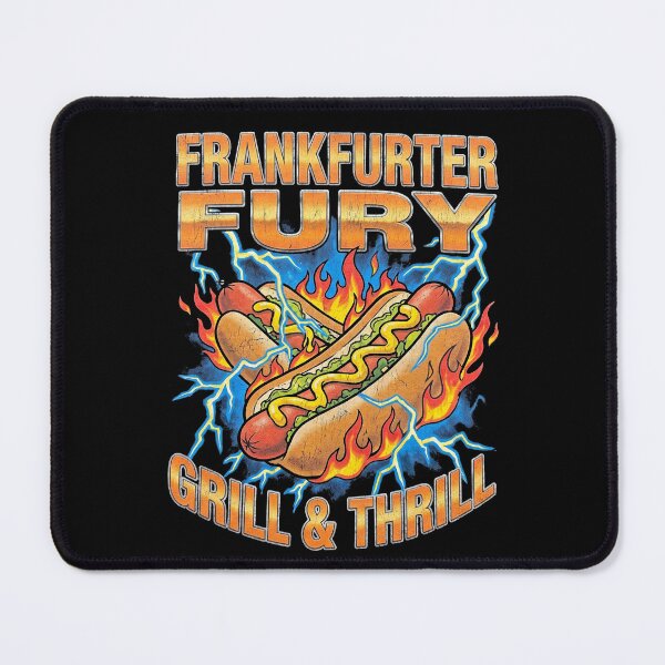 Item preview, Frankfurter Fury Grill and Thrill Retro 90s Hotdog designed and sold by TeNovaStudio.