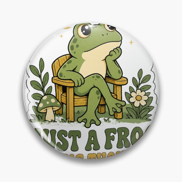 Item preview, Just a Frog Having Thoughts Sticker designed and sold by RedRubyBubble.