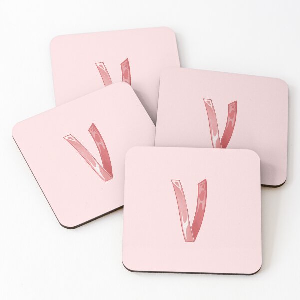 Item preview, Pink Ribbon Lettering, Letter V , alphabet typography designed and sold by 1centimetersqd.
