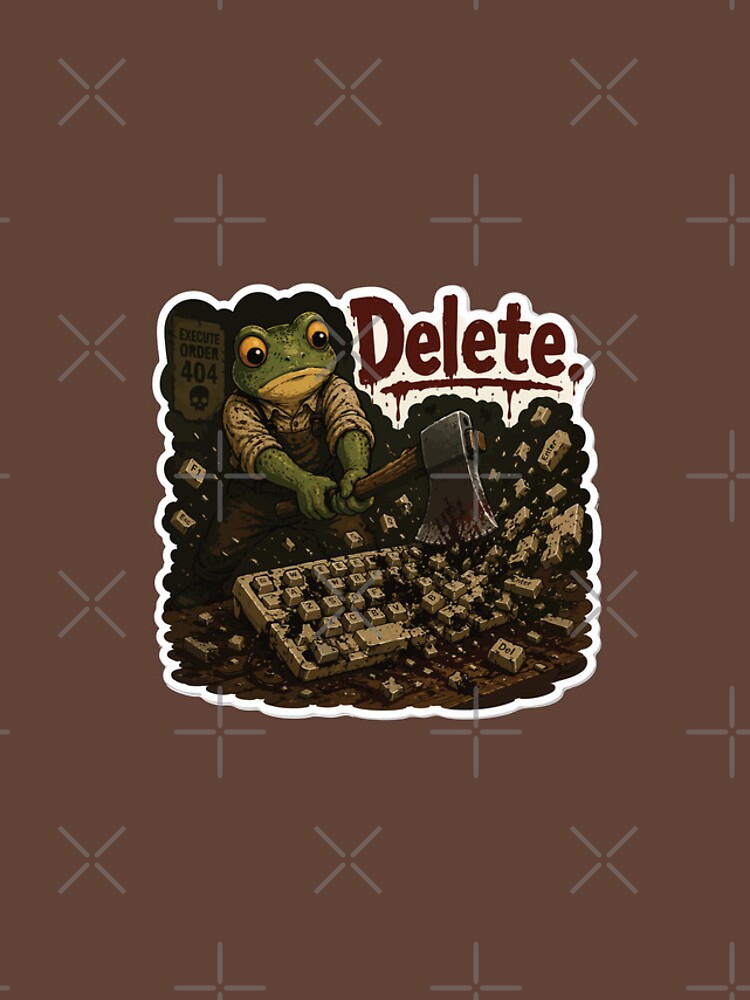 Thumbnail 4 of 4, iPhone Case, Delete Key Frog Sticker – Rage-Smashing Keyboard Illustration designed and sold by SimplePoDesign.