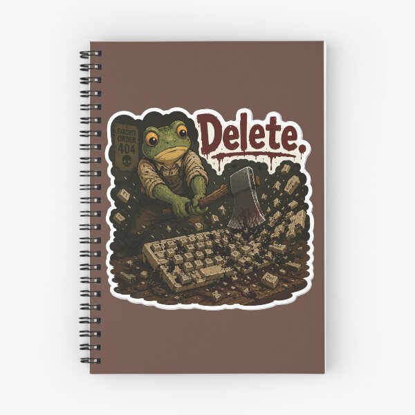 Item preview, Delete Key Frog Sticker – Rage-Smashing Keyboard Illustration designed and sold by SimplePoDesign.