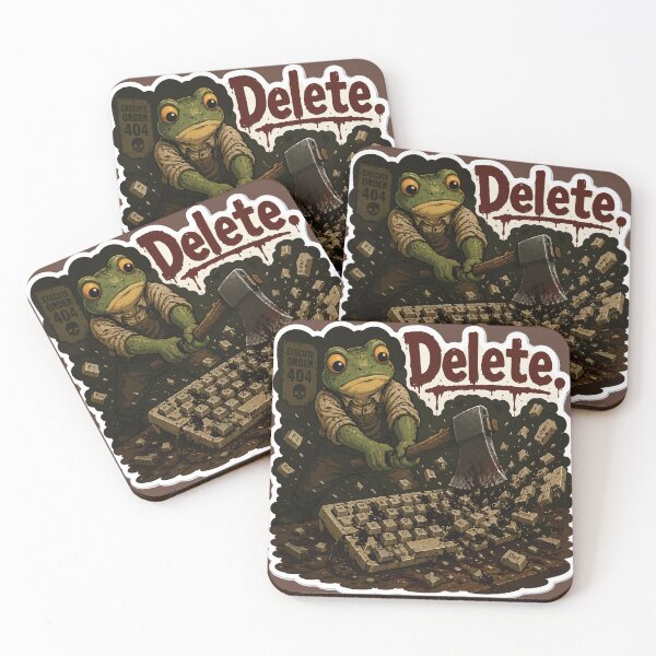 Item preview, Delete Key Frog Sticker – Rage-Smashing Keyboard Illustration designed and sold by SimplePoDesign.