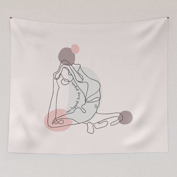 Item preview, One-Legged King Pigeon Pose - Yoga Line Art Series designed and sold by TheThankfulTyne.