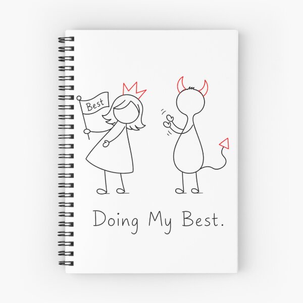 Item preview, Doing My Best. | Princess & Devil Funny Motivational Line Art designed and sold by byMosia.