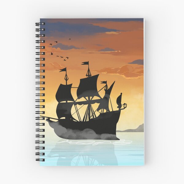 Item preview, Sailing Into Golden Horizons | Vintage Ocean Adventure Ship designed and sold by BlueTideGallery.