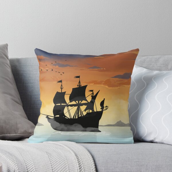 Item preview, Sailing Into Golden Horizons | Vintage Ocean Adventure Ship designed and sold by BlueTideGallery.
